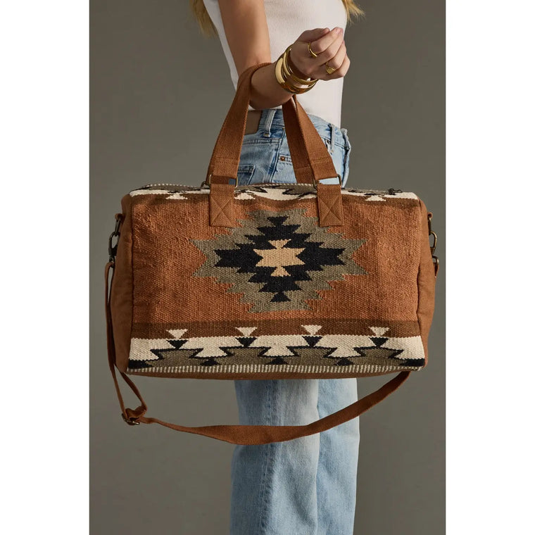 Brown & Black Aztec Duffle