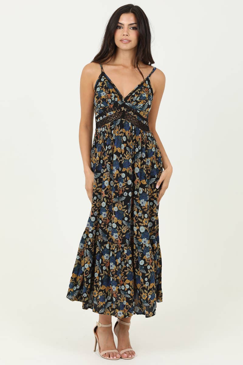 Twilight Floral Lace Trim Dress