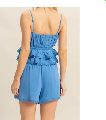 Azul Lace Trimmed Short Set