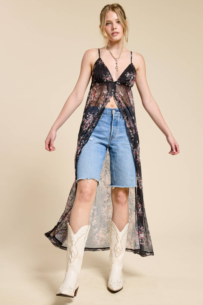 Floral Lace Maxi Dress Cover Up