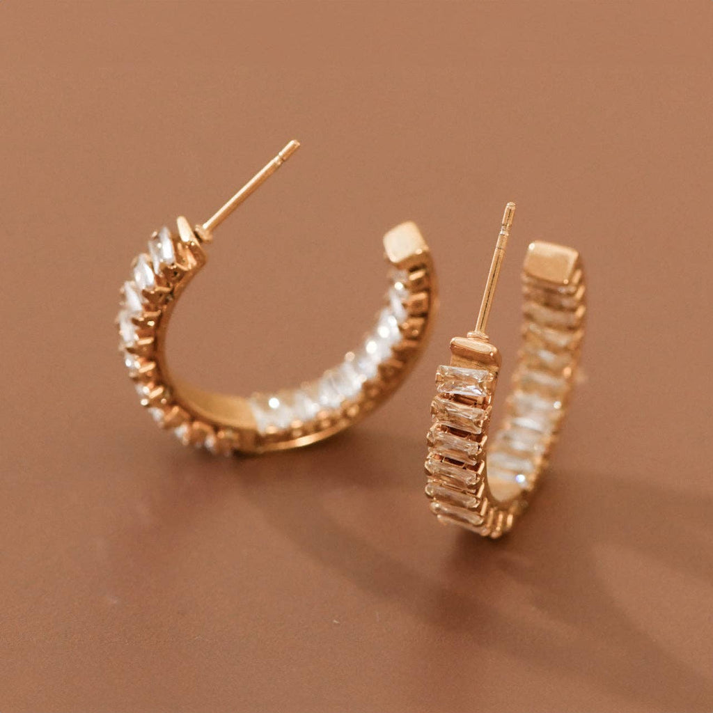 Rhinestone Hoop Earrings