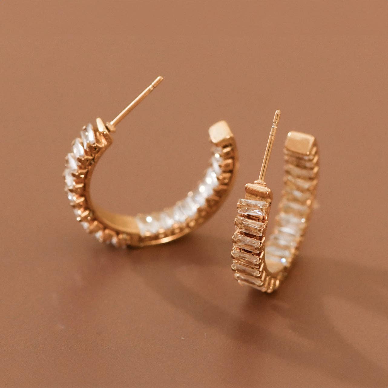 Rhinestone Hoop Earrings