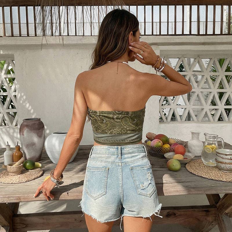 Mossy Bandeau Handkerchief Top