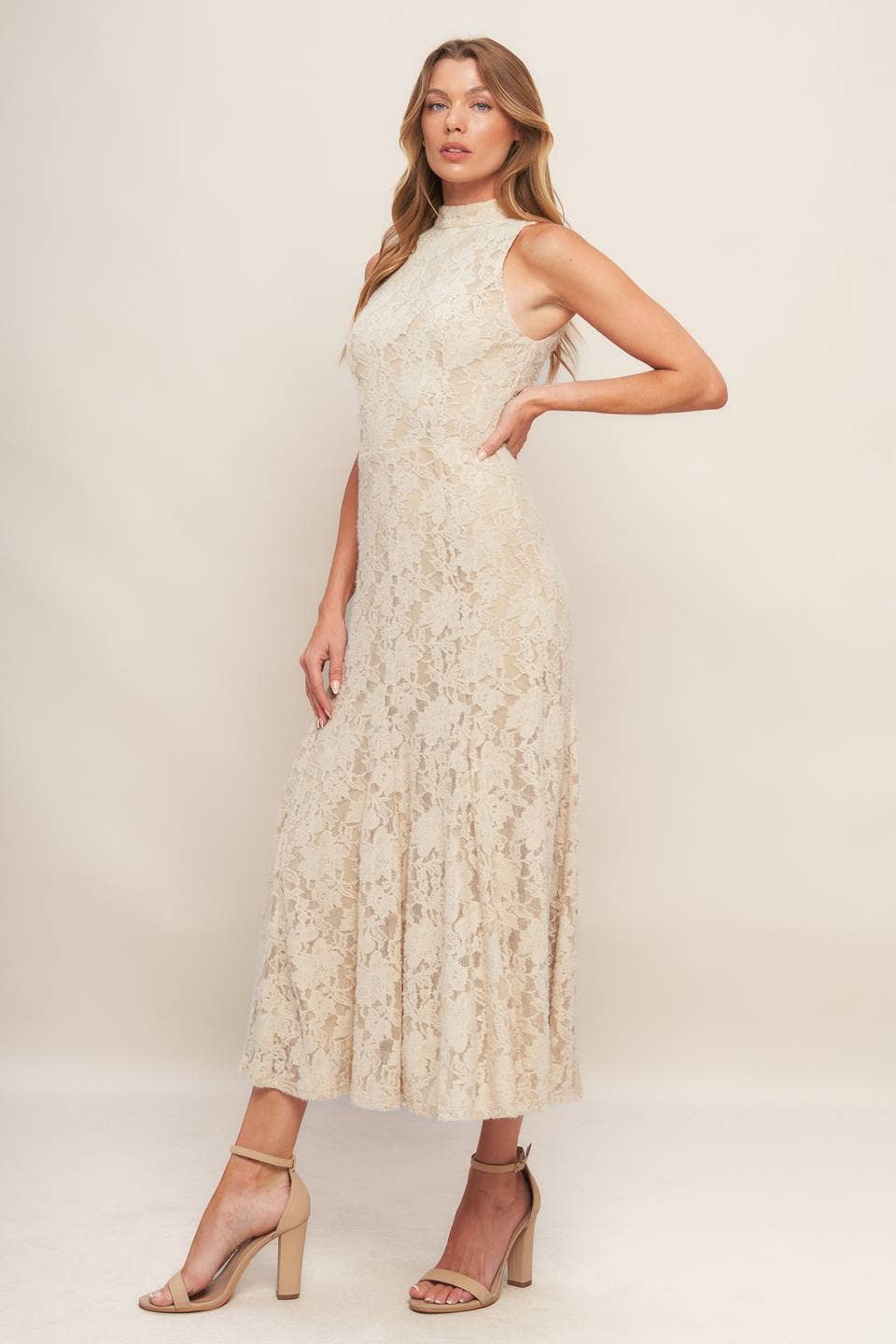 Frosted Lace Midi Dress