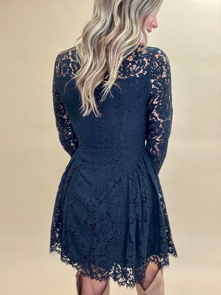 Enchanted Lace Long Sleeve Mini Dress