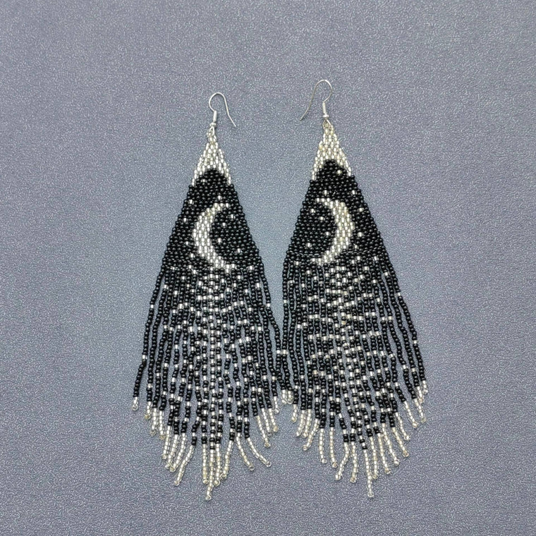 Night Sky Seed Beads Earrings