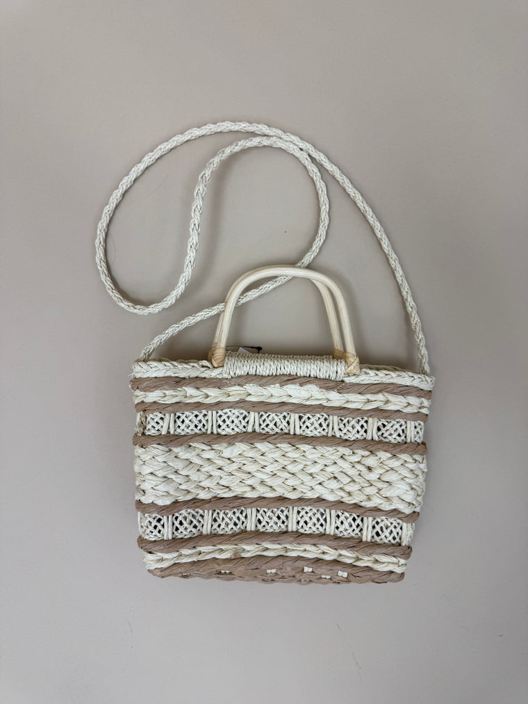Square Stripe Straw Bag