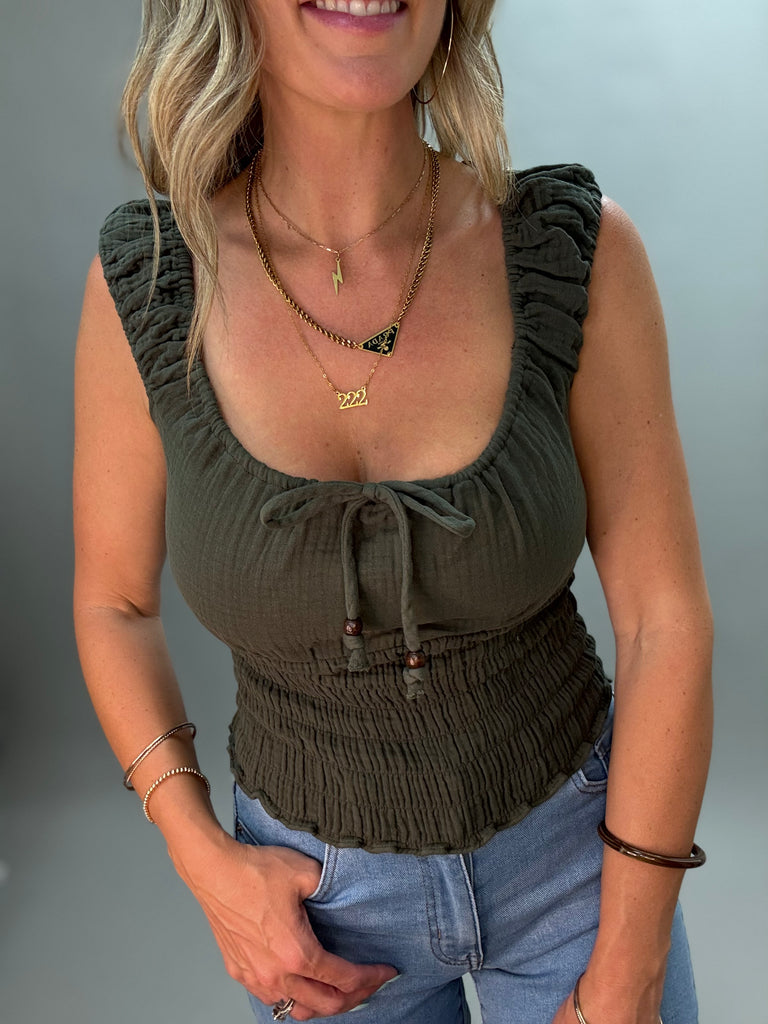 Mossy Ruched Tank Top