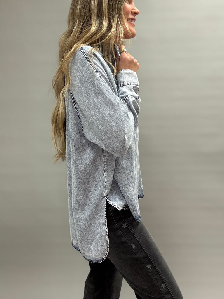 Tencel Denim  Button Down Top