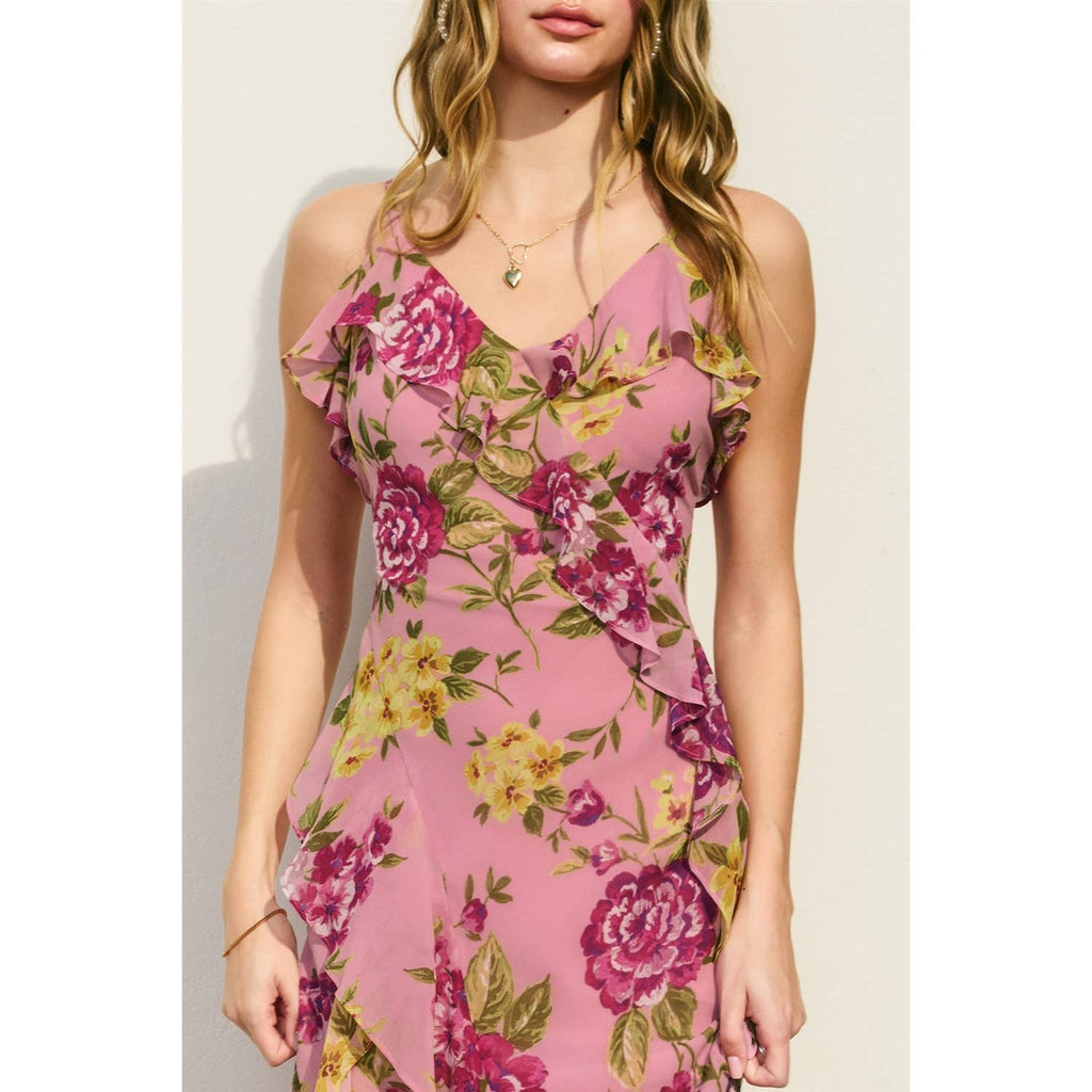 Garden Grace High Slit Tiered Maxi Dress