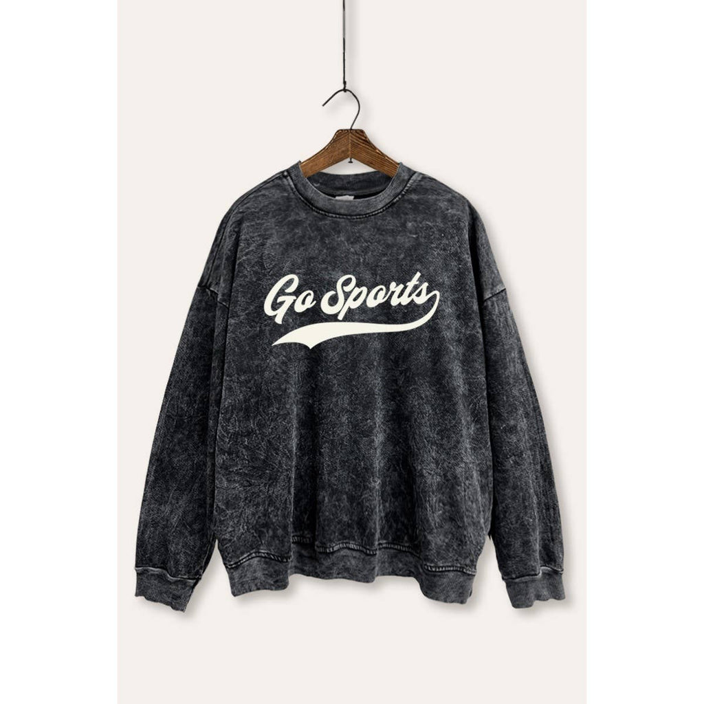 Go Sports Varsity Typography Mineral Wash Sweatshirt