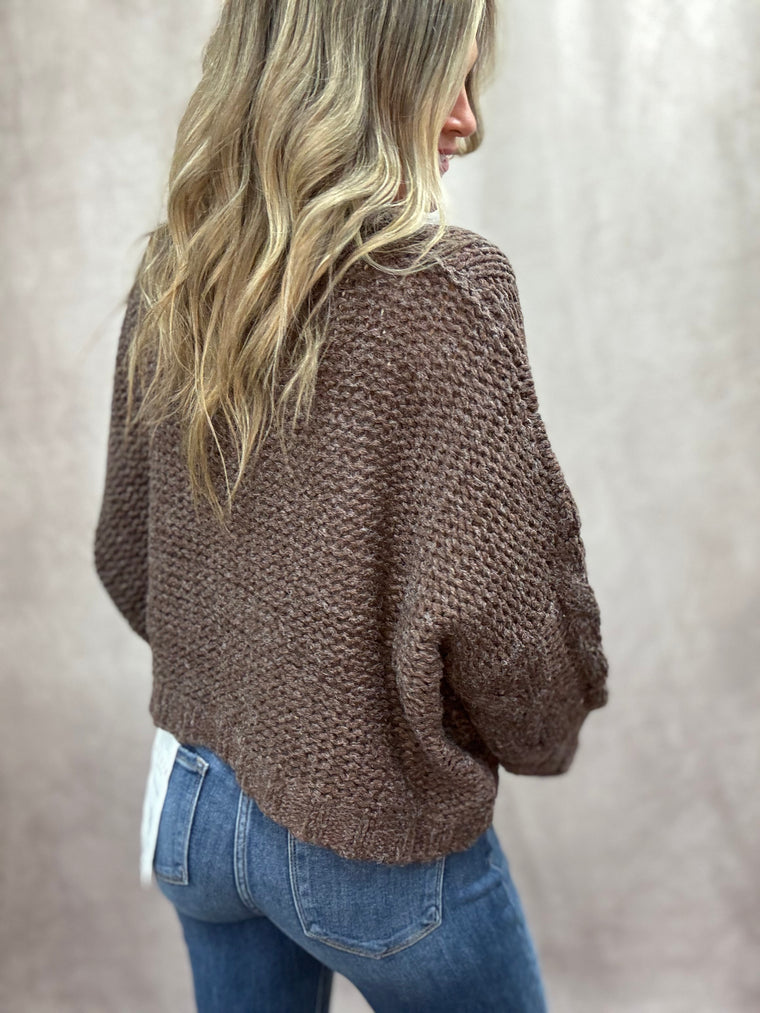 Coco Cable Knit V-Neck Sweater