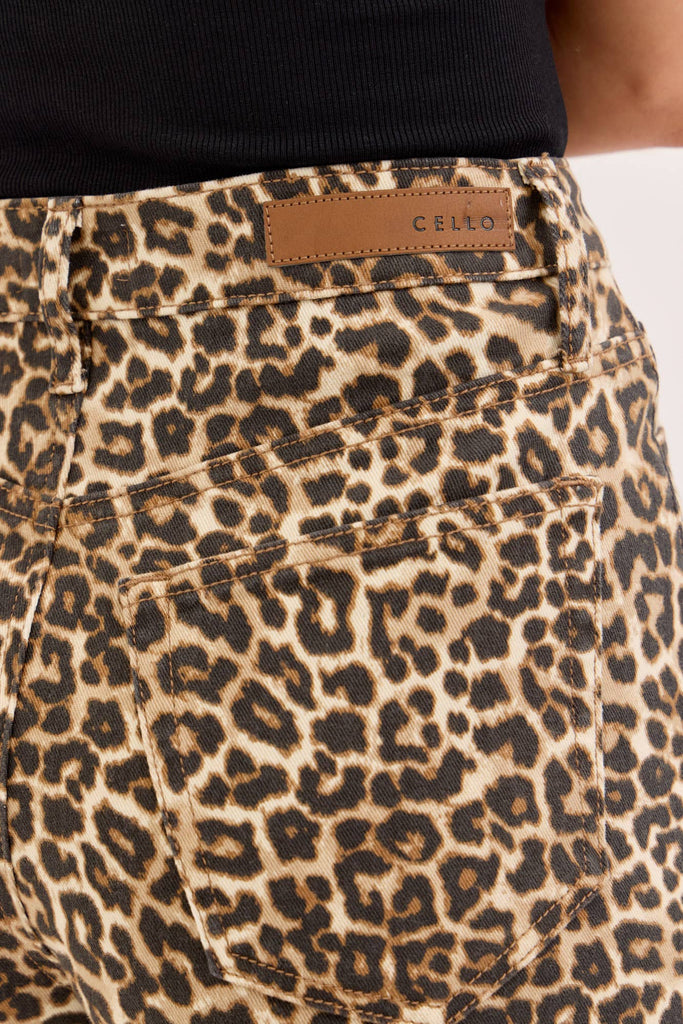 Leopard High Rise Wide Leg Cello Jeans