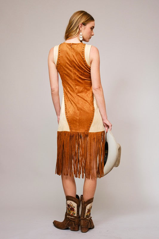 Palomino  Suede Studded Fringe Dress