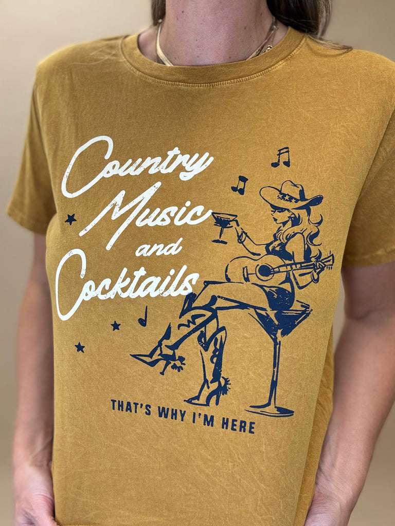 Country Music & Cocktails Crop T-Shirt
