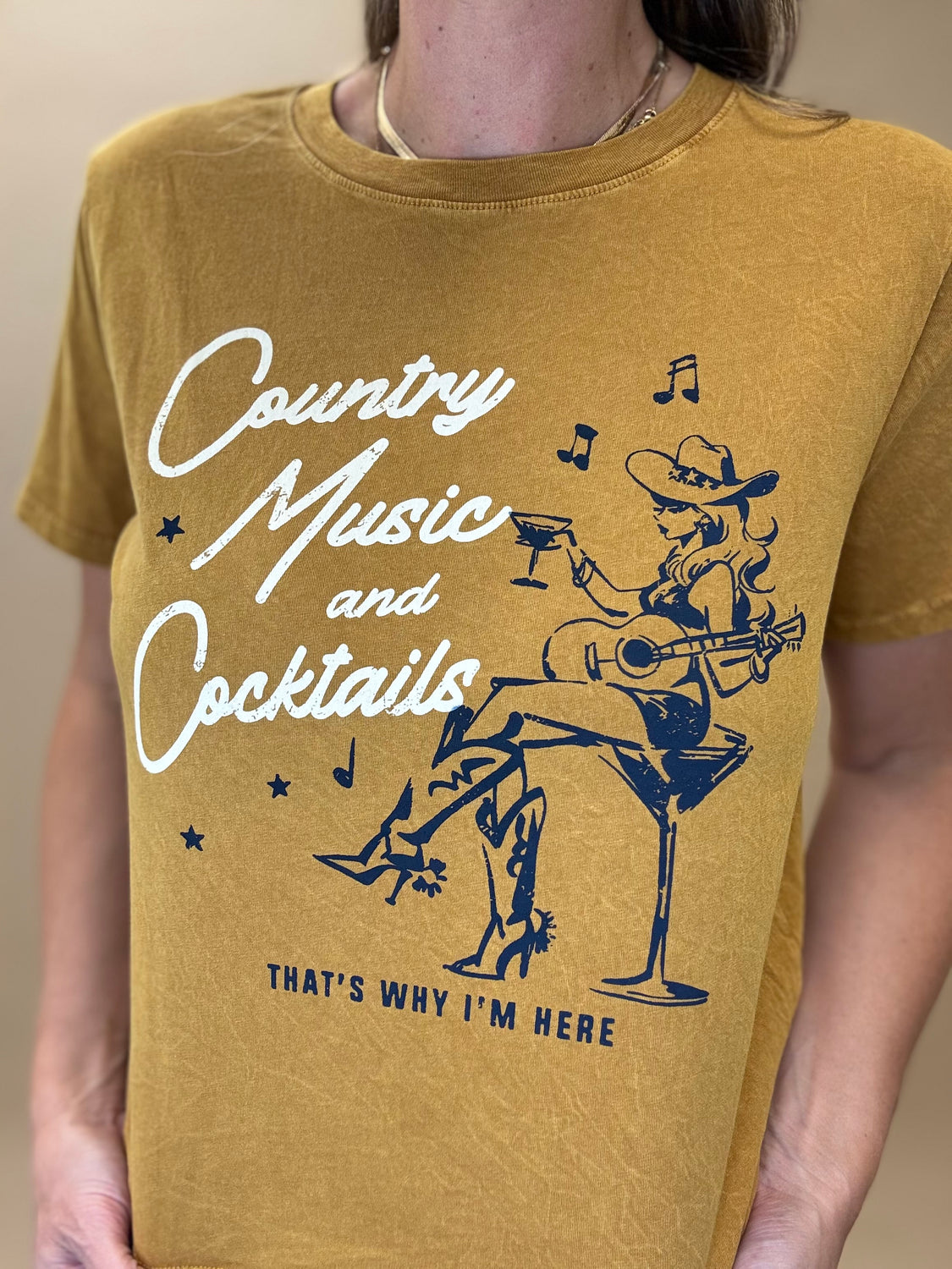 Country Music & Cocktails Crop T-Shirt