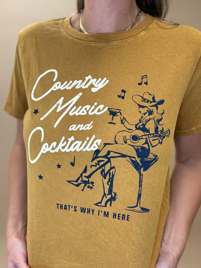 Country Music & Cocktails Crop T-Shirt