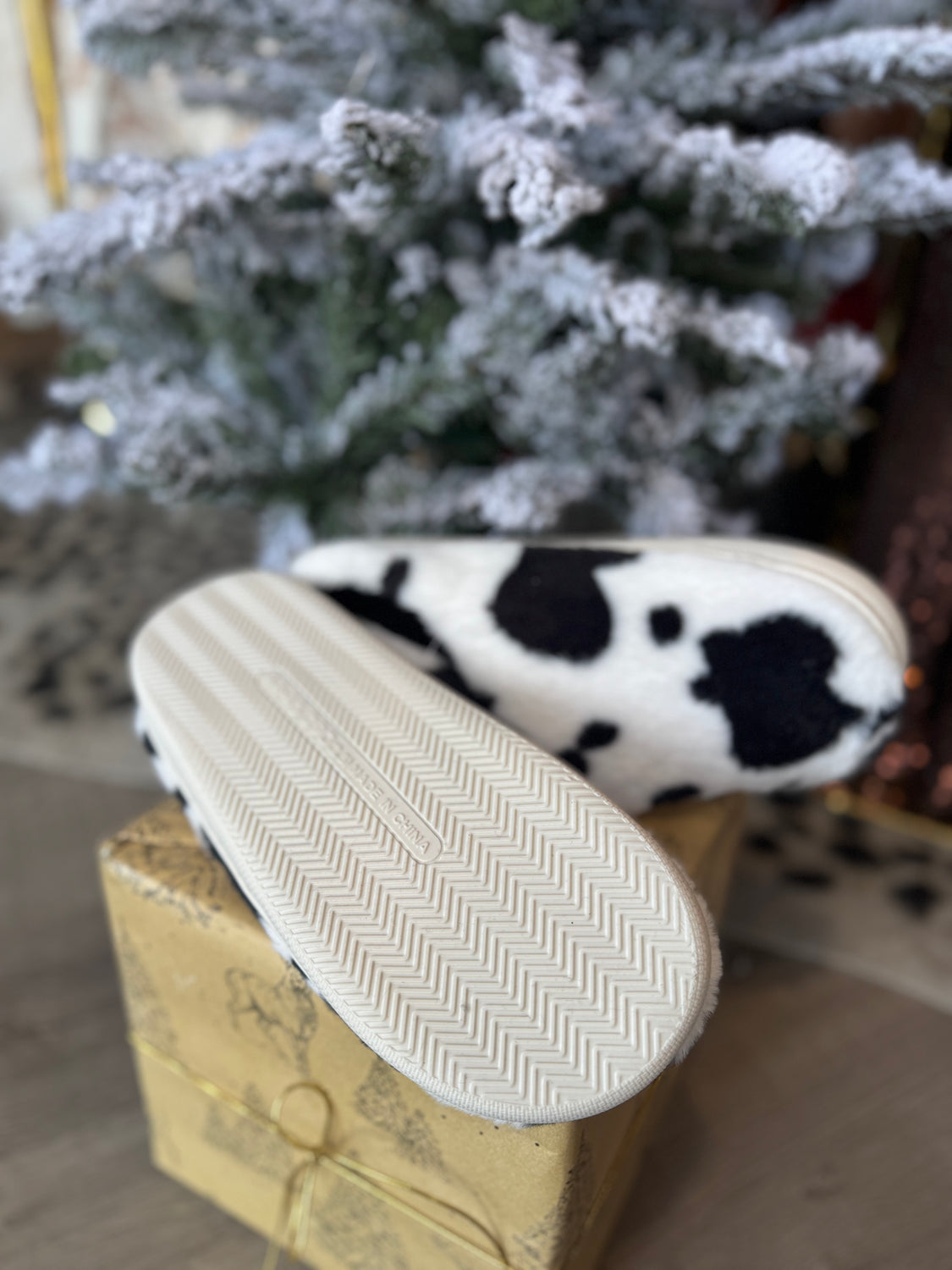 Cow Print Slipper