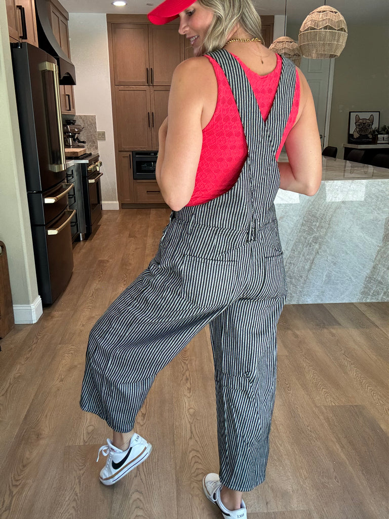 Barrel Striped Overalls