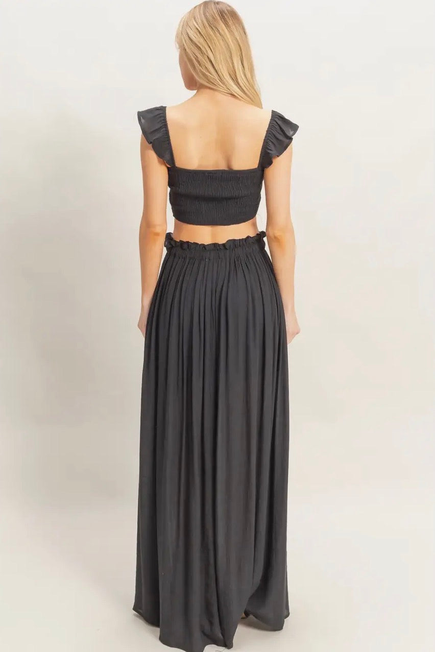 Black Riveria Skirt Set