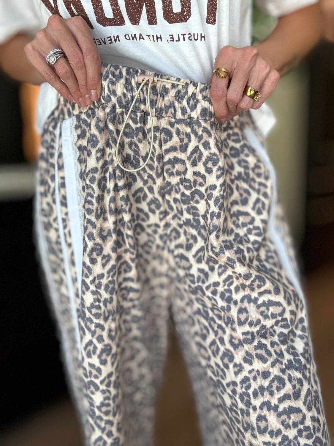 Leopard+Lace Track Pants