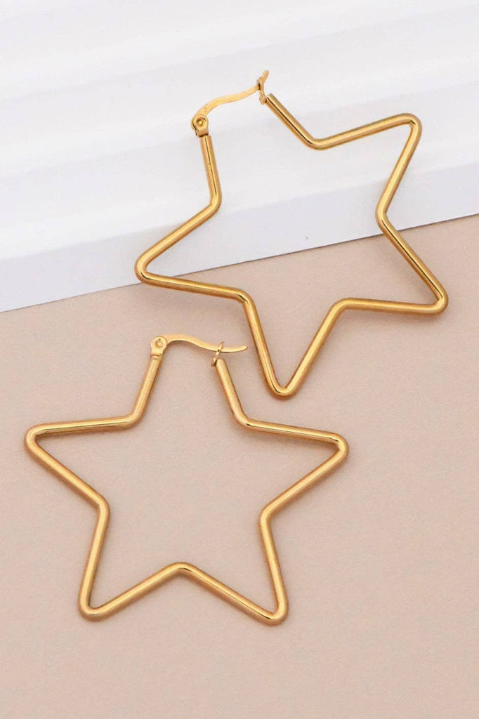 Star Girl Steel Hoop Earrings