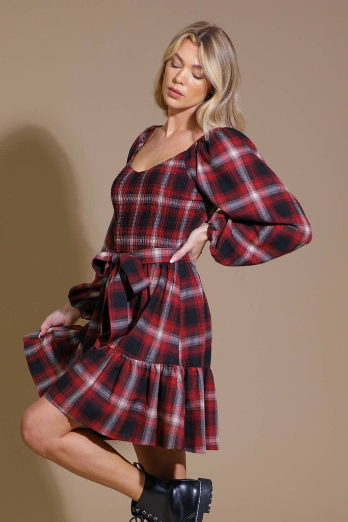 Playful Plaid Swing Dress