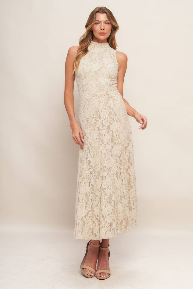Frosted Lace Midi Dress