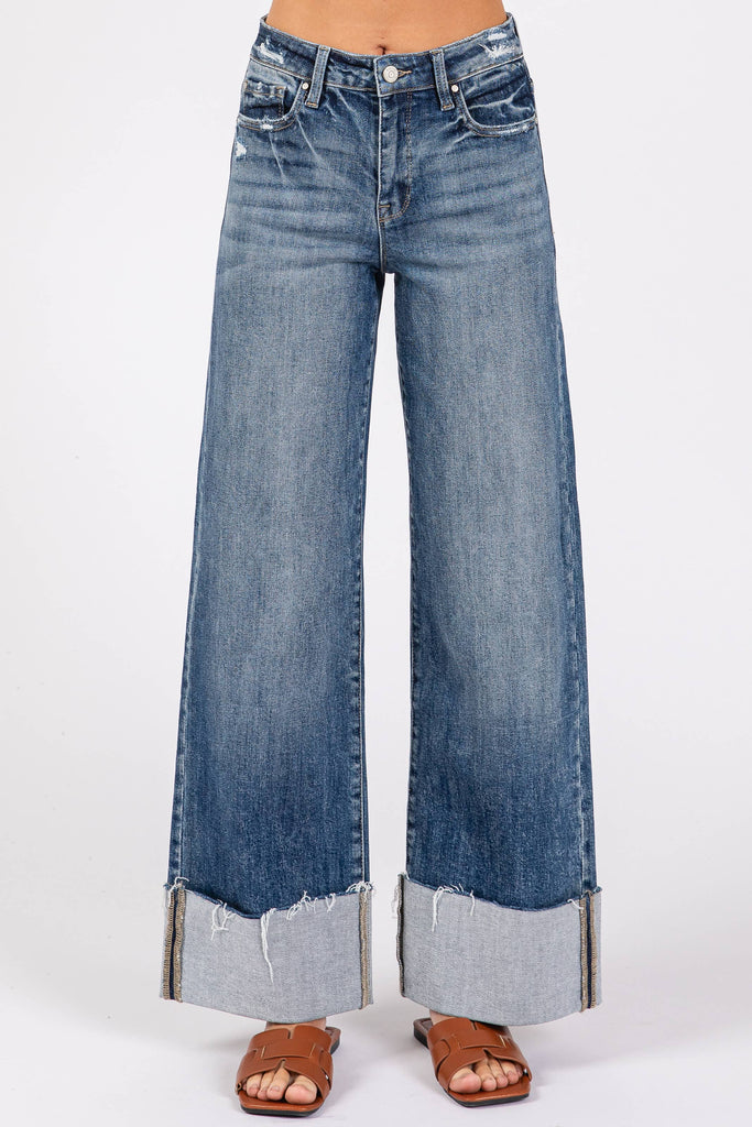Kennedy Wide Leg Cuff Risen Jeans