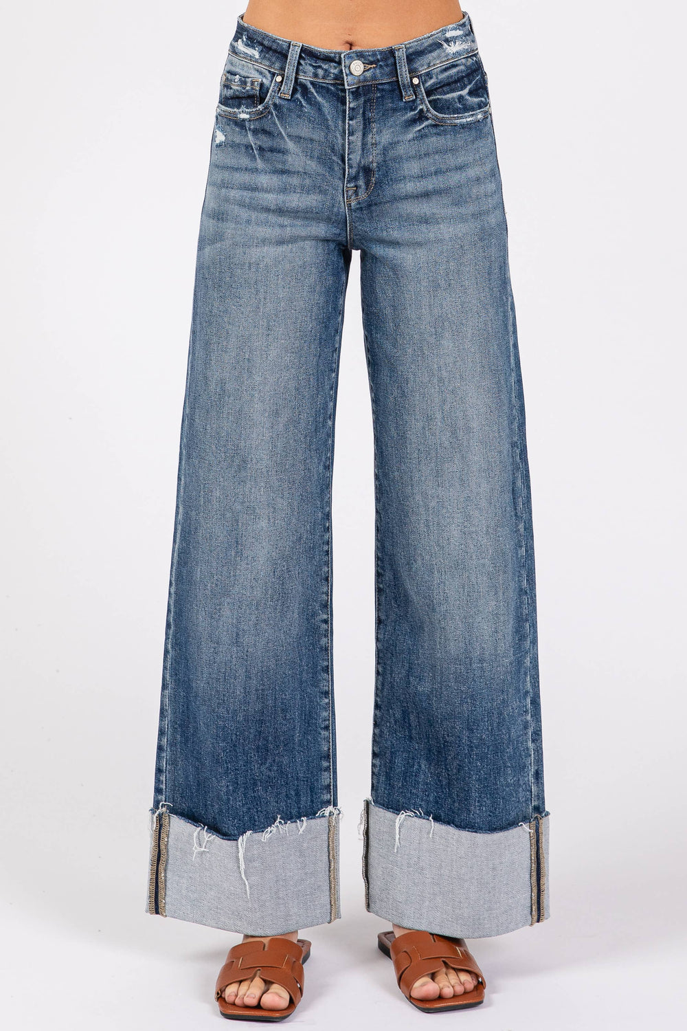 Kennedy Wide Leg Cuff Risen Jeans