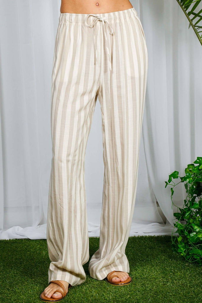 Linen & Oat Striped Pants