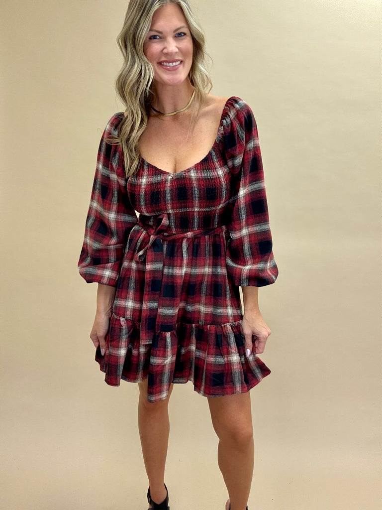 Playful Plaid Swing Dress