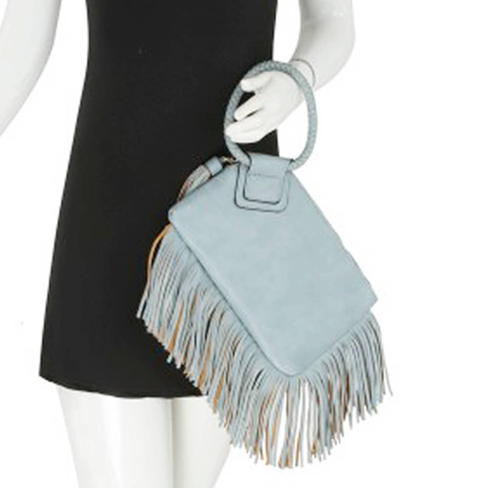 Wristlet Fringe Clutch Bag