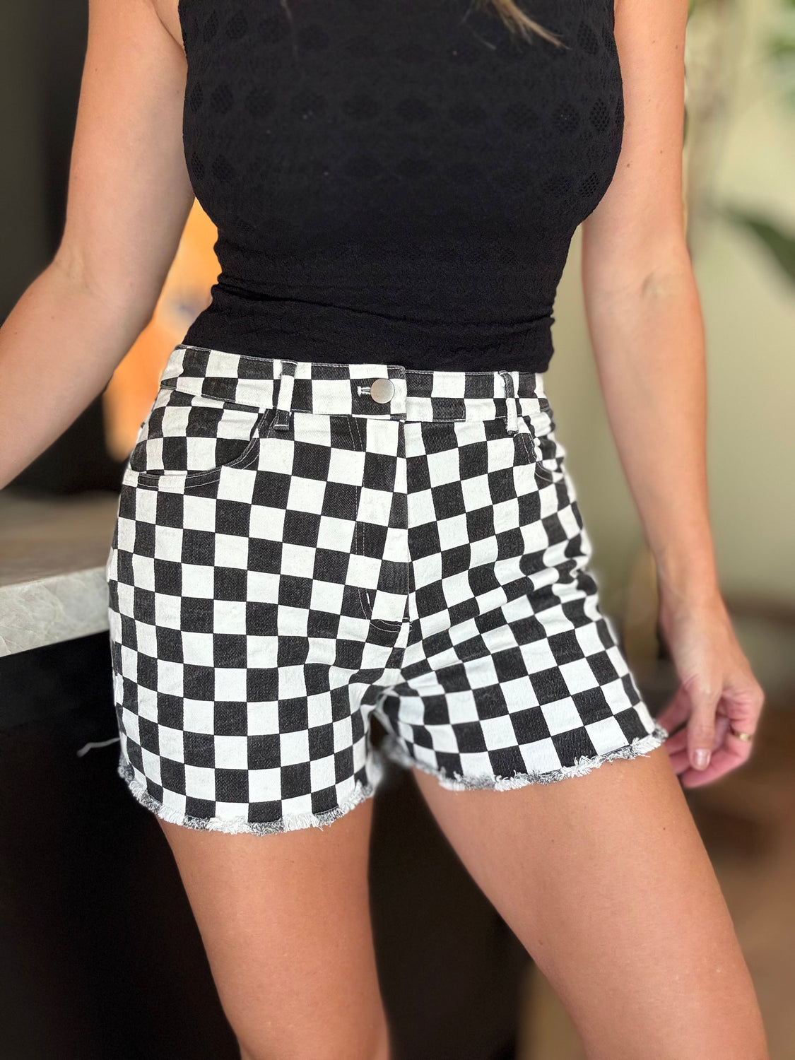 Game Day Checker Shorts
