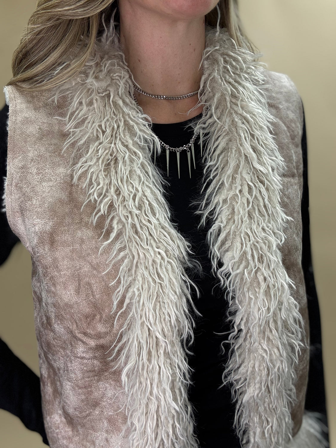 Sherpa Suede Boho Vest