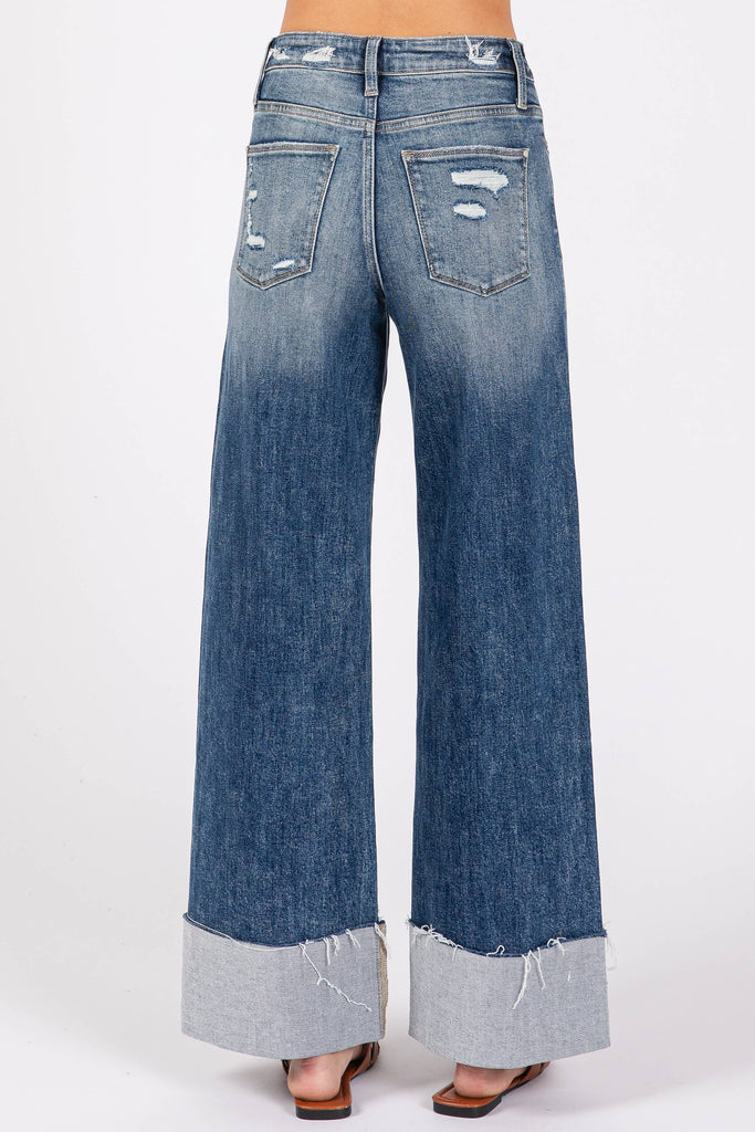 Kennedy Wide Leg Cuff Risen Jeans