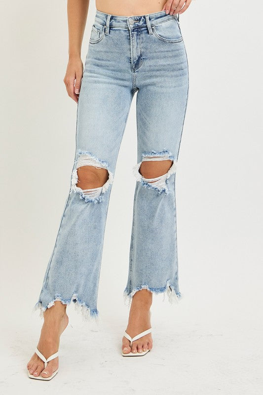 Lennon Crop Distressed Risen Jeans