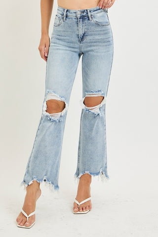 Lennon Crop Distressed Risen Jeans