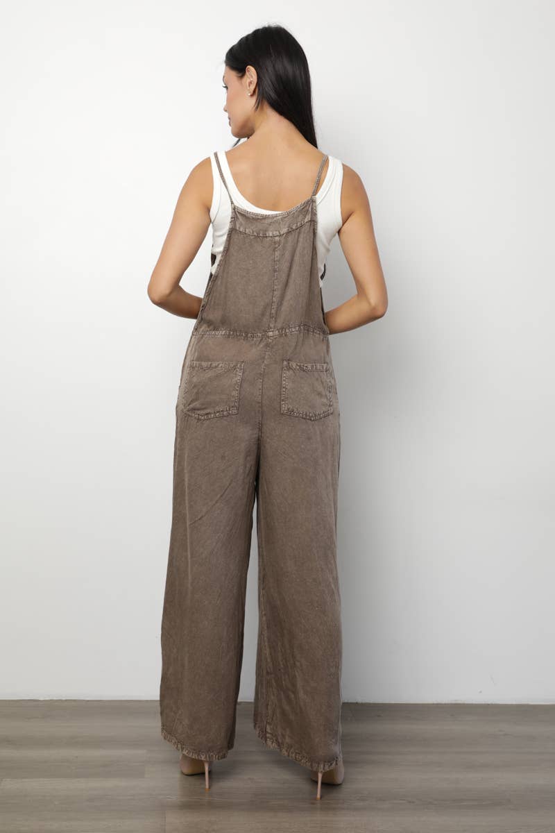 Lauren Wide Leg Mocha Overalls