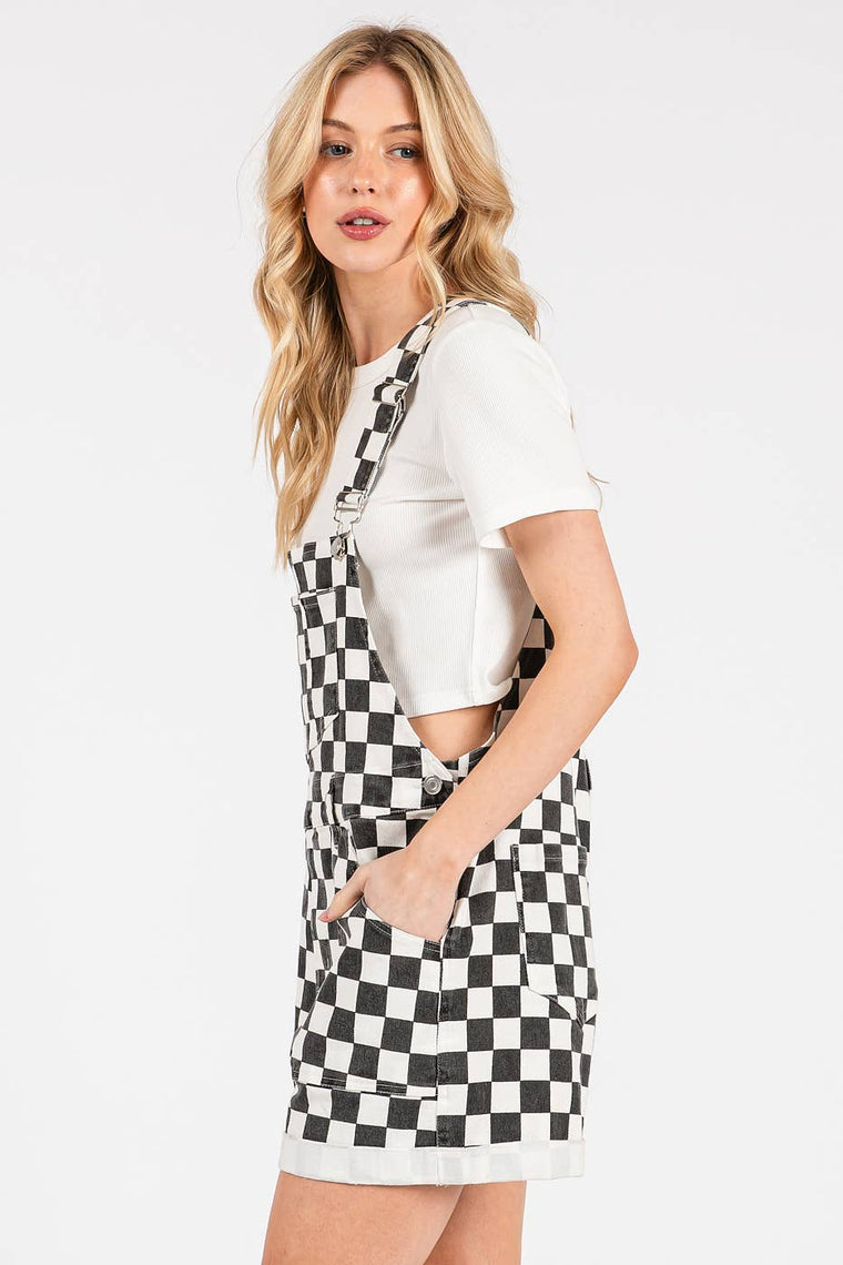 Game Day Checkered Overalls