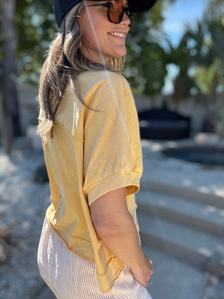 Butter Yellow Mineral Washed Tee