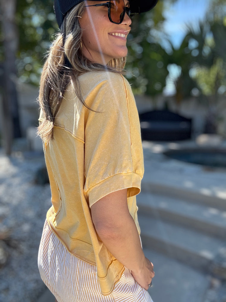 Butter Yellow Mineral Washed Tee