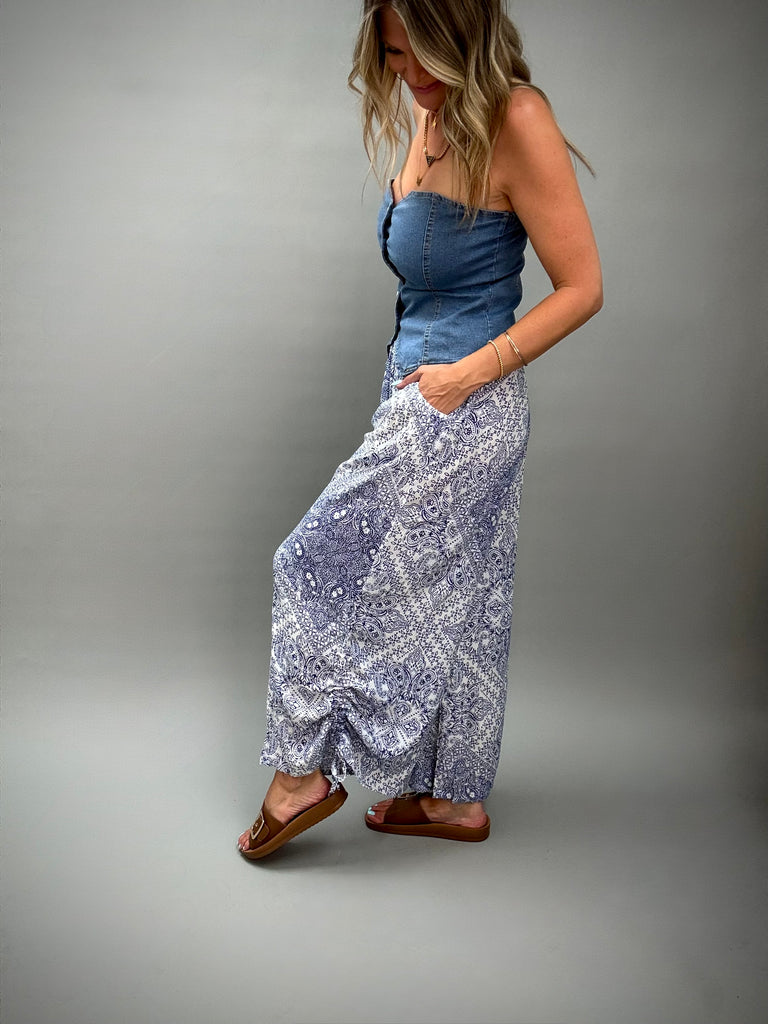 Bluebird Paisley Cinched Pants