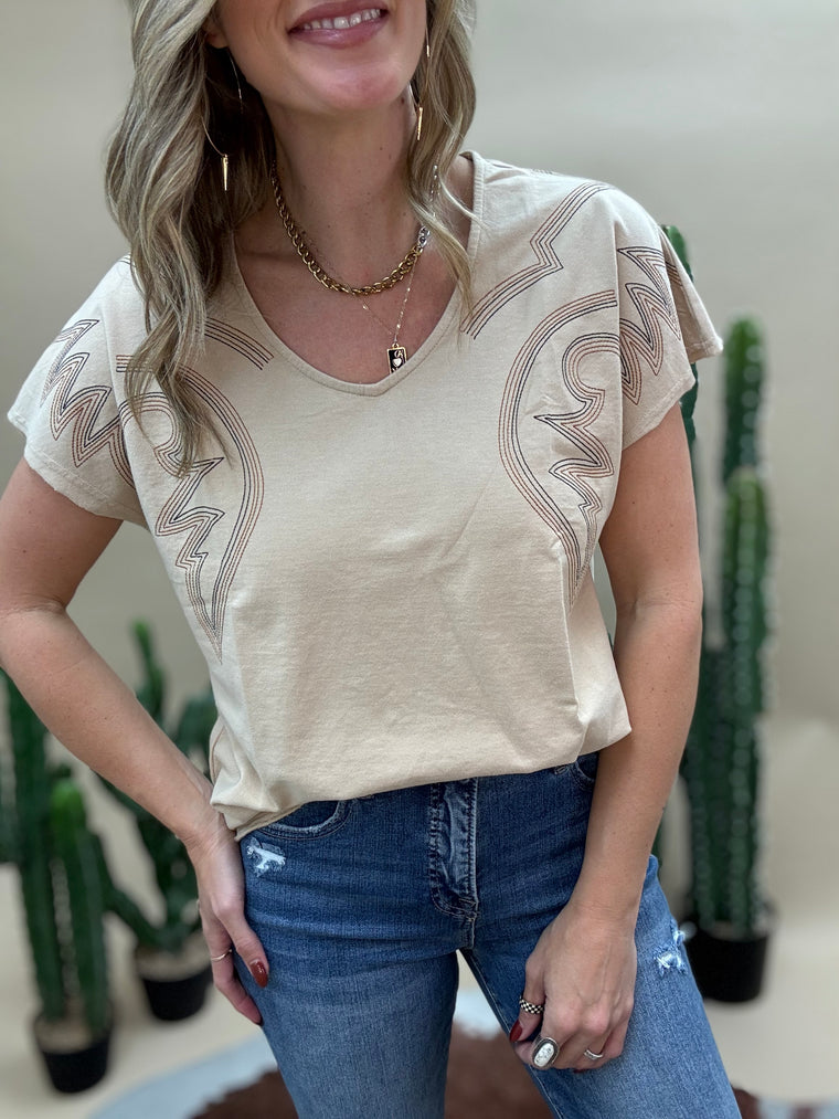 Boot Stitch Dolemen Top