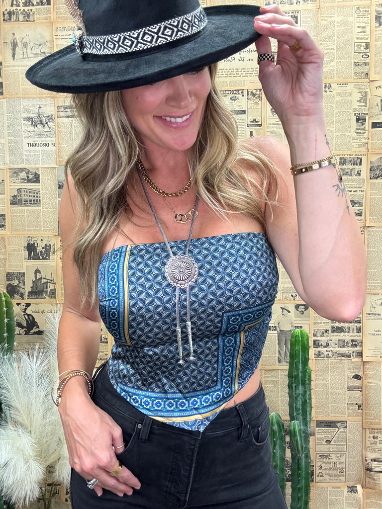 Blue Mesa Bandana Strapless Top