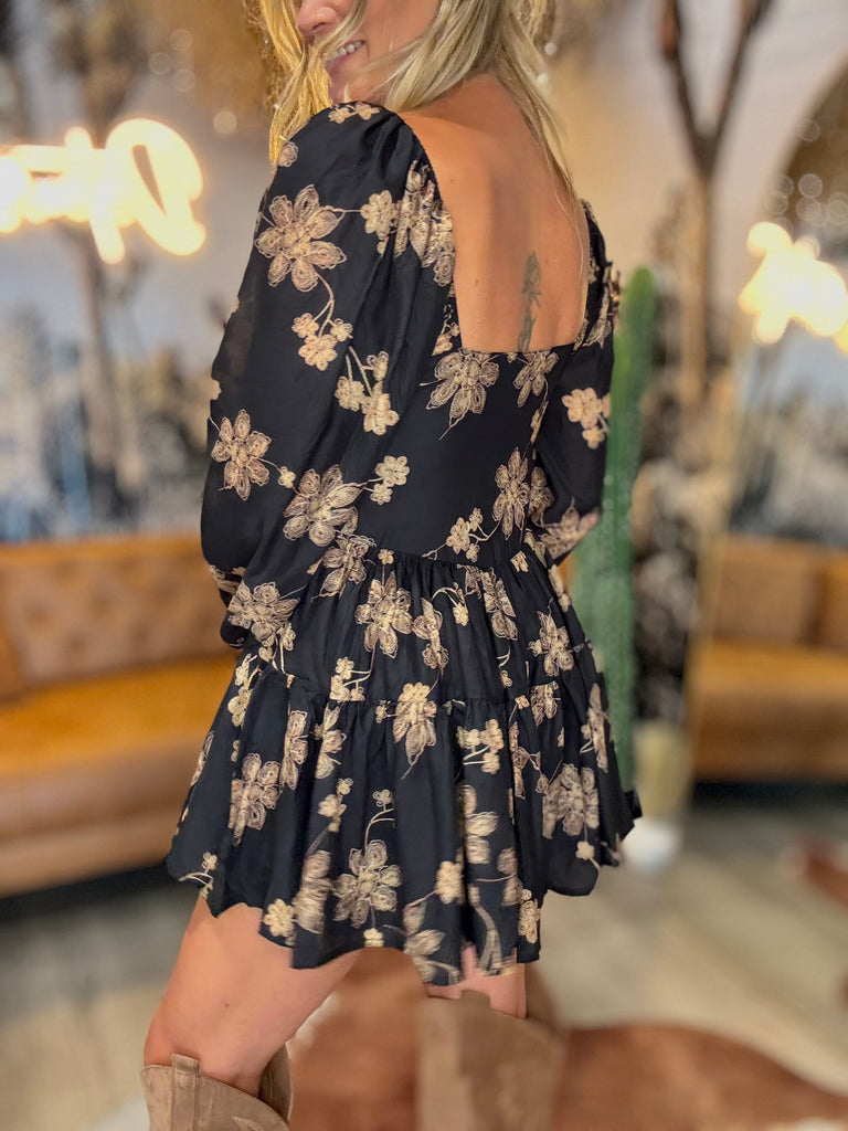 Solstice Bubble-Sleeve Ruffle Romper