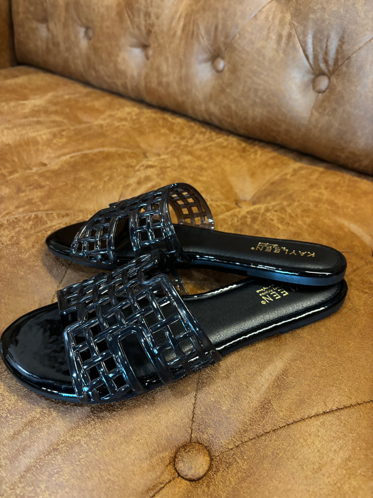 Black Jelly Slide Sandal