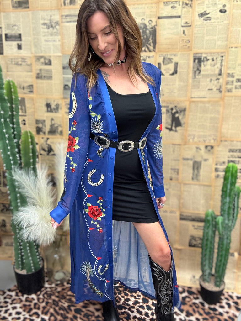Spurs & Roses Mesh Maxi Duster