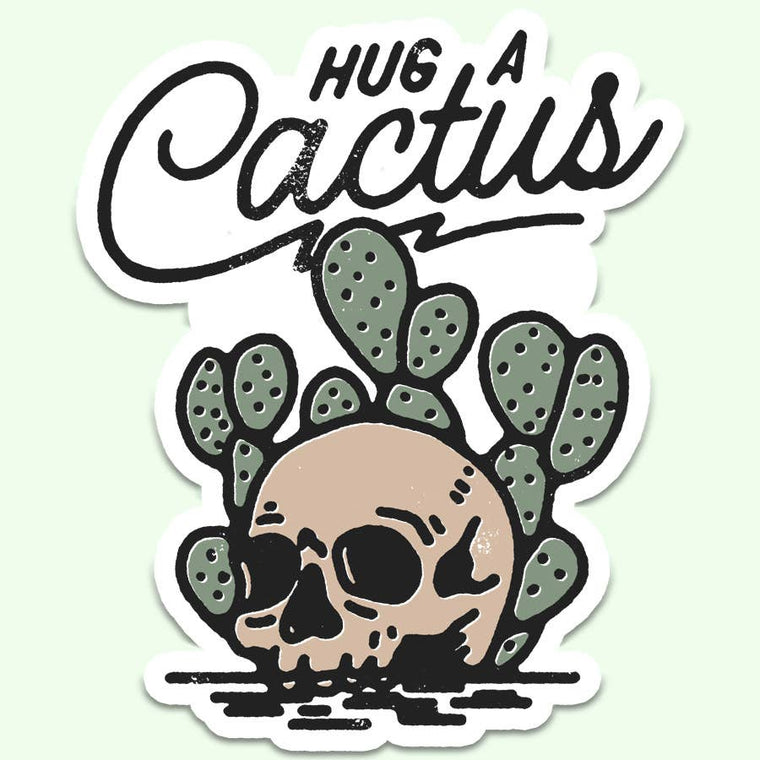 Hug a Cactus Sticker