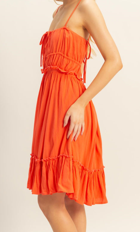 Marisol Orange Backless Dress